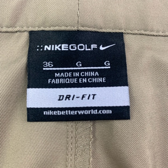 NIKE GOLF Mens Flat Front Golf ShortsSz 36 Khaki - Picture 2 of 7